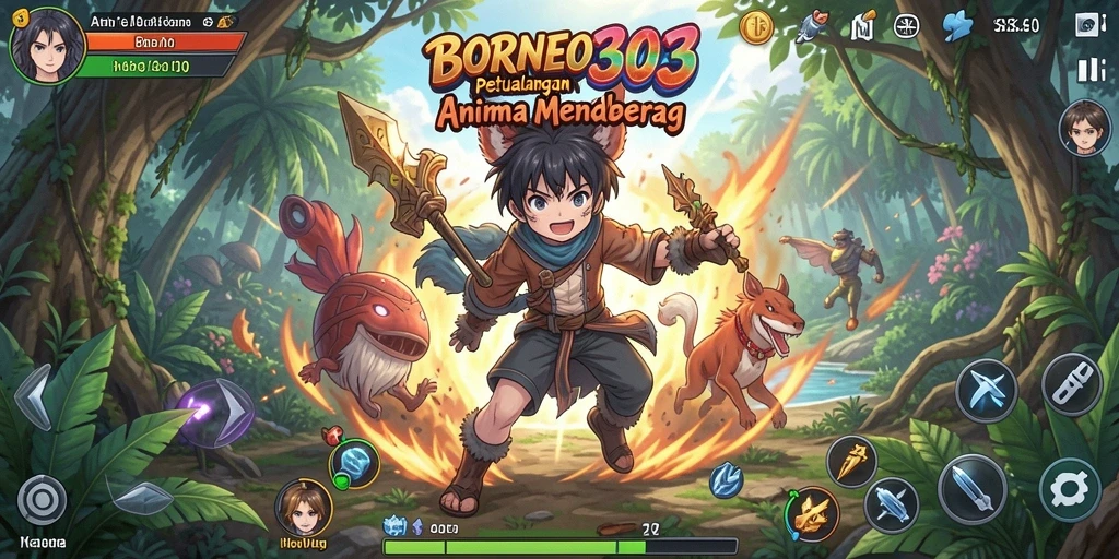 Tampilan gameplay menawan dari BORNEO303 dengan karakter anime.