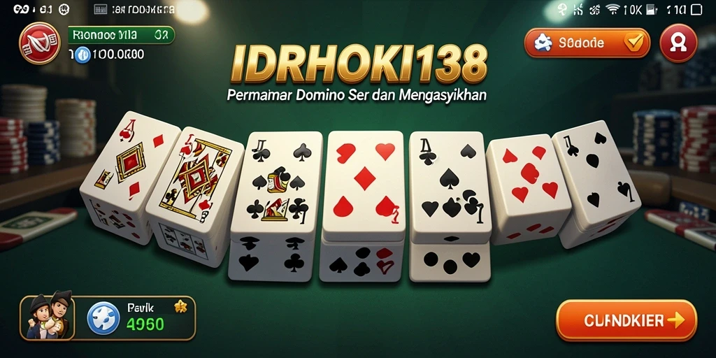 Screenshot utama <strong>IDRHOKI138</strong> menampilkan gameplay seru permainan Domino.