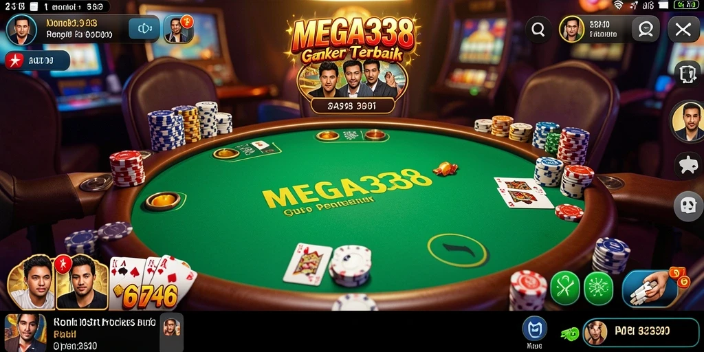 Tampilan gameplay seru dalam permainan Poker MEGA338.