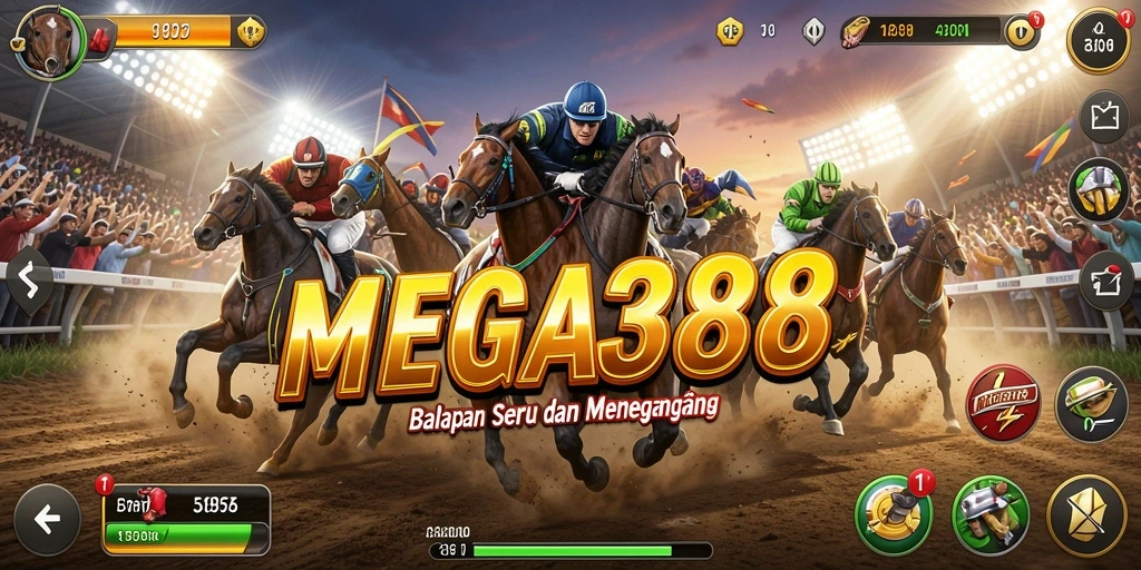 Tampilan gameplay seru dari balapan di MEGA388.