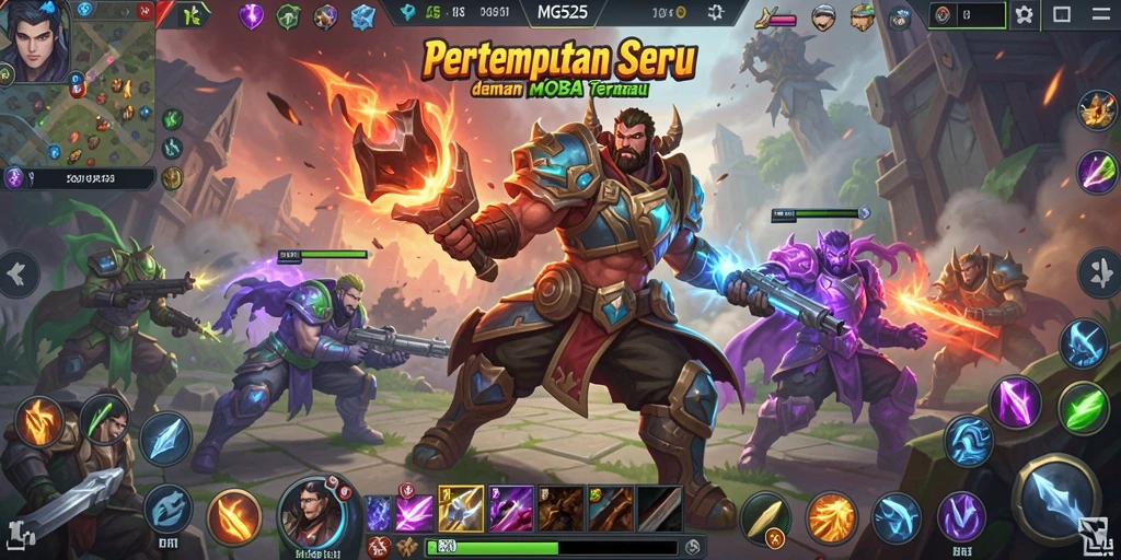 Tangkapan layar gameplay MG525 menunjukkan aksi pertempuran yang intens dan strategi tim.