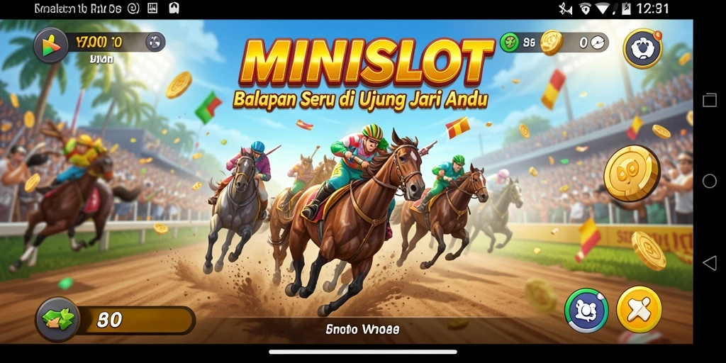 Tampilan mendebarkan balapan di MINISLOT dengan mobil cepat.